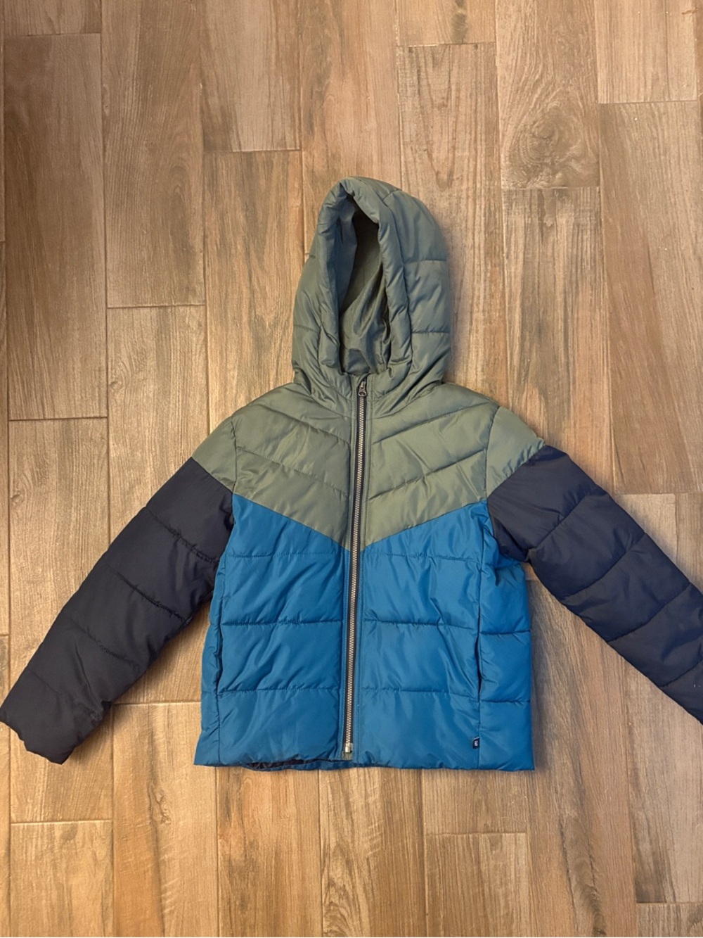 GAP Kids Colorblock Hooded Puffer Jacket